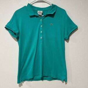 Lacoste Classic Fit Polo Shirt Teal Green Size 46